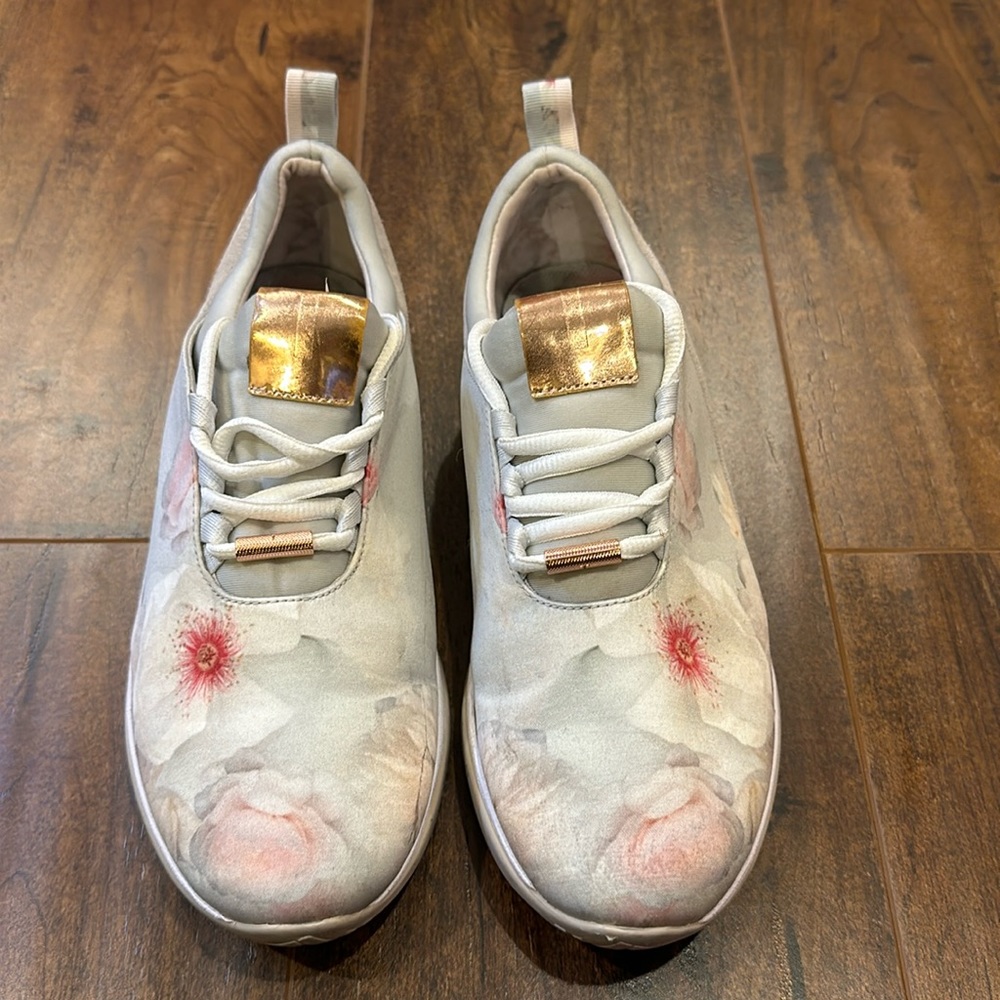 Ted Baker sneakers European 37 Size 6 rose gold accents